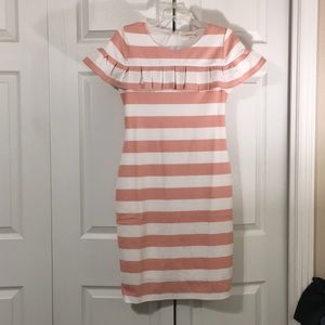 Sweet Delilah Striped Dress in Rose - Medium